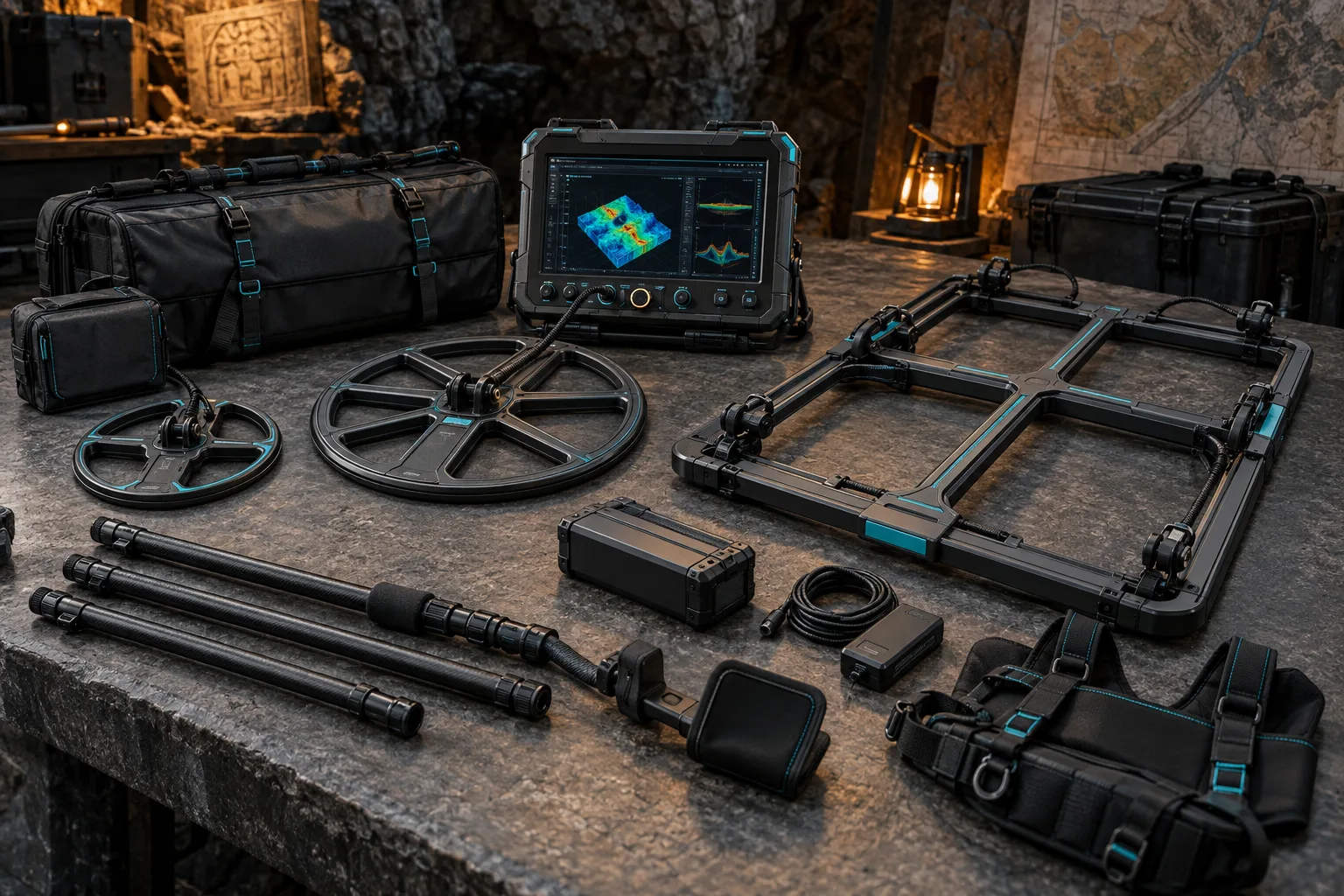 Nokta Jeohunter 3D Dual System dosyası için bağımsız çok bobinli derin arama sistemi illüstrasyonu